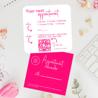 Rosa Fuchsia Moderner Schönheitssalon QR-Code Terminkarte