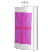 Rosa Fuchsia Union Jack Flagge Design Flachmann (Links)