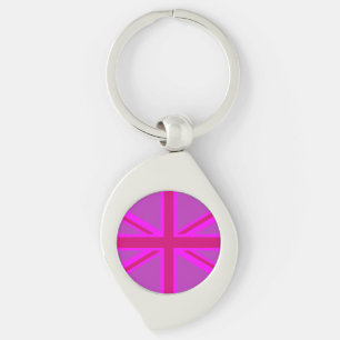 Rosa Fuchsia Union Jack Flagge Design Schlüsselanhänger