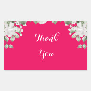 rosa Fuchsie Rechteckiger Aufkleber