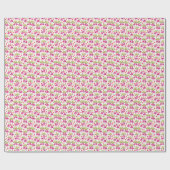 Rosa Fuchsien Blumenmuster – Retro Botanisch Geschenkpapier (Flach)