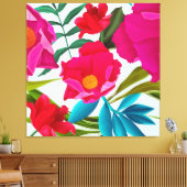 Rosa Fuchsien und rote Blume Leinwanddruck (Insitu (Wohnzimmer))