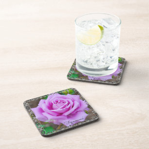 Rosa 'Fujimusume' [Set aus hartem Kunststoff] Getränkeuntersetzer