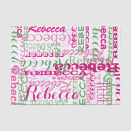 Rosa Fun Name Collage Allover Print Seidenpapier