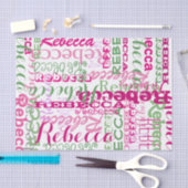 Rosa Fun Name Collage Allover Print Seidenpapier (Handwerk)