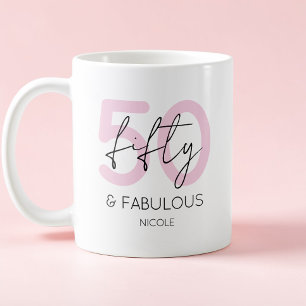 Rosa Fünfzig und großartig Moderne 50. Geburtstags Kaffeetasse