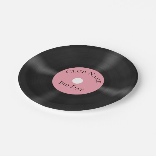 Rosa Fünfzigerjahre Art Pappteller (Schrägansicht)