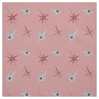 Rosa Fünfzigerjahre Sternexplosion Stoff