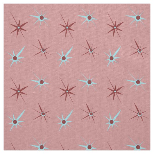 Rosa Fünfzigerjahre Sternexplosion Stoff (Muster)