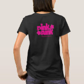 Rosa Funk-Schmieren-Kunst-Küken-Rosa auf Schwarzem T-Shirt (Rückseite)