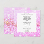 Rosa Funkeln Staunen Einladung 2 (Vorne/Hinten)