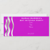 Rosa Funkeln VIP Bat Mitzvah Party Einladung (Rückseite)