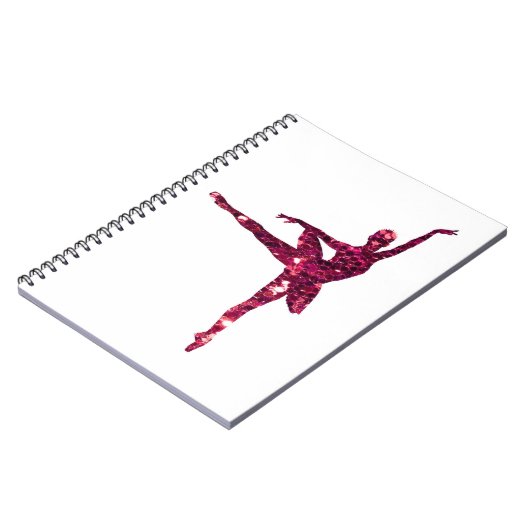 Rosa funkelnd Ballerina Notizblock (Linke Seite)