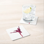 Rosa funkelnd Ballerina Rechteckiger Pappuntersetzer (Vor Ort)