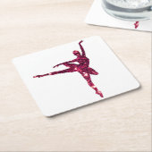 Rosa funkelnd Ballerina Rechteckiger Pappuntersetzer (angewinkelt)