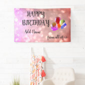 Rosa Funkelnd Design Happy Birthday Banner (Insitu)