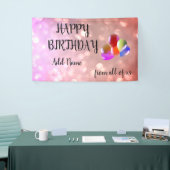 Rosa Funkelnd Design Happy Birthday Banner (Messeveranstaltung)
