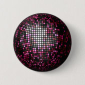 Rosa Funkelnd Diskothek Button (Vorderseite)