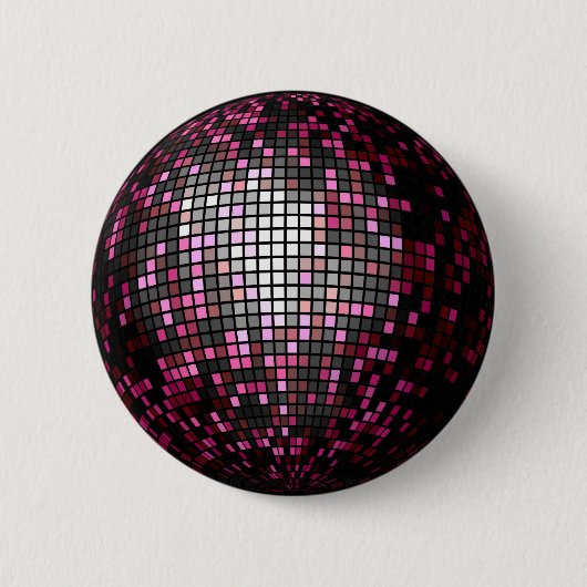 Rosa Funkelnd Diskothek Button (Vorderseite)
