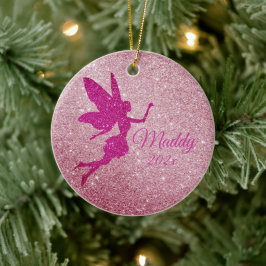 Rosa Funkelnd Fairy Ornament Personalisiertes Gesc