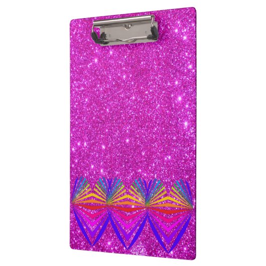 Rosa funkelnd Glittery Girly Klemmbrett (Links)