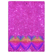 Rosa funkelnd Glittery Girly Klemmbrett (Rückseite)