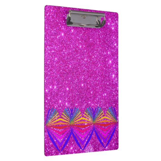 Rosa funkelnd Glittery Girly Klemmbrett (Rechts)