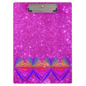 Rosa funkelnd Glittery Girly Klemmbrett (Vorderseite)
