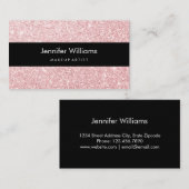 Rosa funkelnd Glitzer-Geschäfts-Karte Visitenkarte (Vorne/Hinten)