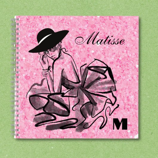 Rosa Funkelnd Mode Coquette-Notebook Notizblock