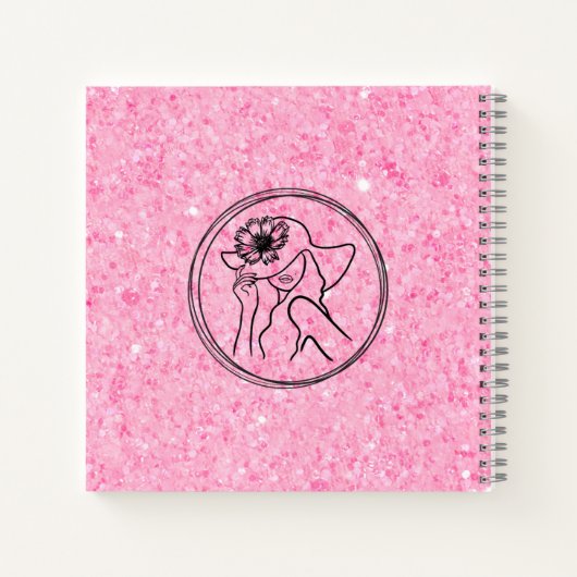 Rosa Funkelnd Mode Coquette-Notebook Notizblock (Rückseite)