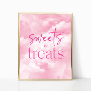 Rosa Funkelnd Wolken Süßigkeiten und Leckereien Un Poster