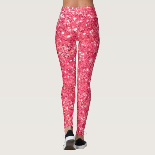 Rosa, funkelnde Glitzer, Geschenk für sie Leggings (Rückseite)