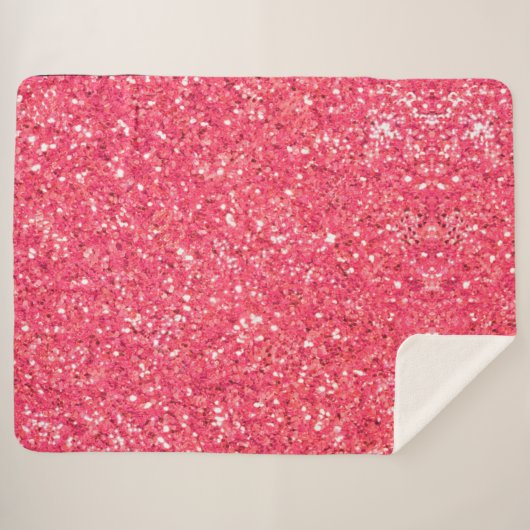Rosa, funkelnde Glitzer, Geschenk für sie Sherpadecke (Vorderseite (Horizontal))