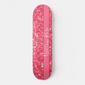Rosa, funkelnde Glitzer, Geschenk für sie Skateboard (Vorderseite)