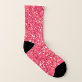 Rosa, funkelnde Glitzer, Geschenk für sie Socken (Links - Innen)