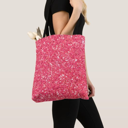 Rosa, funkelnde Glitzer, Geschenk für sie Tasche (Von Nahem)
