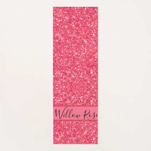 Rosa, funkelnde Glitzer, Geschenk für sie Yogamatte (Vorderseite)