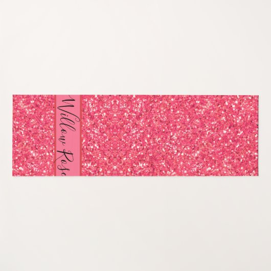 Rosa, funkelnde Glitzer, Geschenk für sie Yogamatte (Vorderseite (Horizontal))
