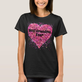 Rosa funkelnde Glitzer Herz Bestes Oma aller Zeite T-Shirt