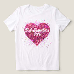 Rosa funkelnde Glitzer Herz Bestes Oma aller Zeite Tri-Blend Shirt