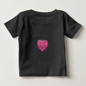 Rosa funkelnde Glitzer Herz Liebe Baby T-shirt (Rückseite)