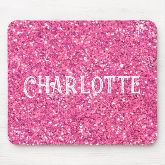 Rosa funkelnde Glitzer-Maus-Pad Mousepad (Vorne)