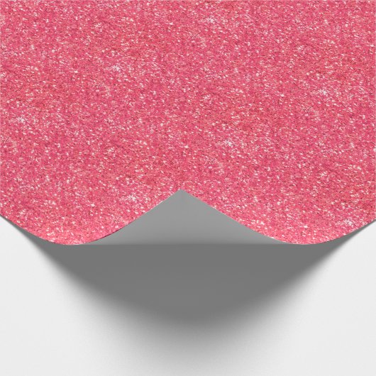 Rosa, funkelnde Glitzer-Muster Geschenkpapier (Ecke)
