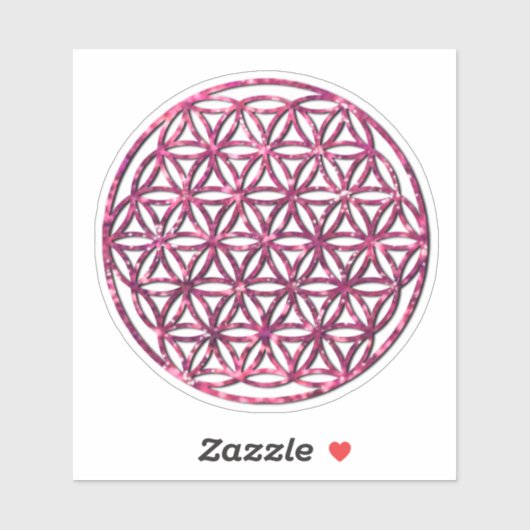 Rosa funkelnde heilige Geometrie Blume des Lebens Aufkleber (Blatt)