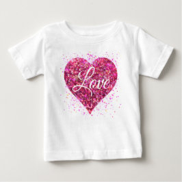 Rosa funkelnde Sequenzen, Liebe Graffiti valentin Baby T-shirt