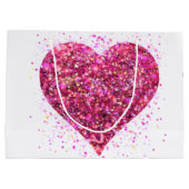 Rosa funkelnde Sequenzen, Liebe Graffiti valentin Große Geschenktüte (Rückseite)