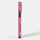 Rosa funkelnder Glitter mit Monogramm iPhone Hülle (Rechte Seite)