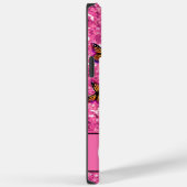 Rosa funkelnder Glitzer, orange-rosa Schmetterling Case-Mate iPhone Hülle (Rückseite / Rechts)