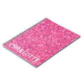 Rosa funkelndes Glitzer-Musterheft Notizblock (Linke Seite)